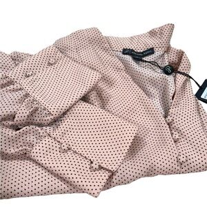 Pink polkadot blouse NWT